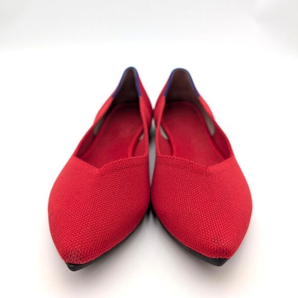 Rothy’s The Point II Pointed Toe Flat Shoes Women's Bright Red Size US8.5 EU39 - Picture 2 of 11
